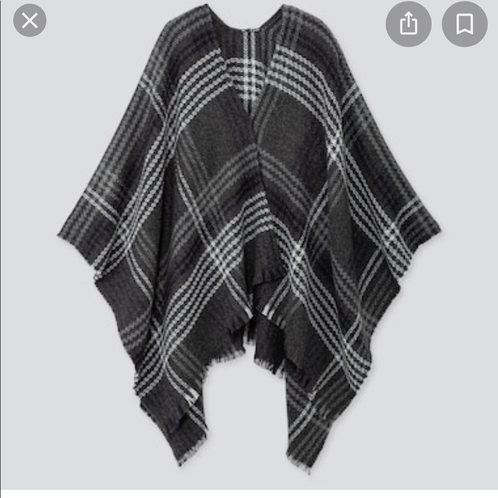 uniqlo two way checked stole